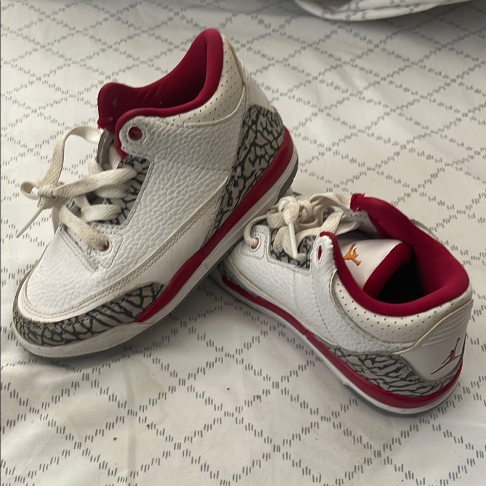 White and Red Sneakers with Unique Print